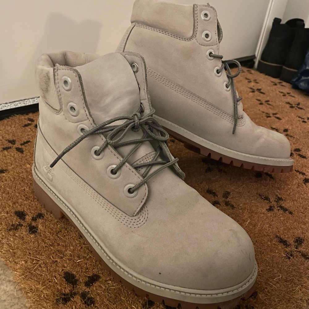 Timberland 6" Premium Waterproof Lace Boots Gray 8.5 - Picture 2 of 8